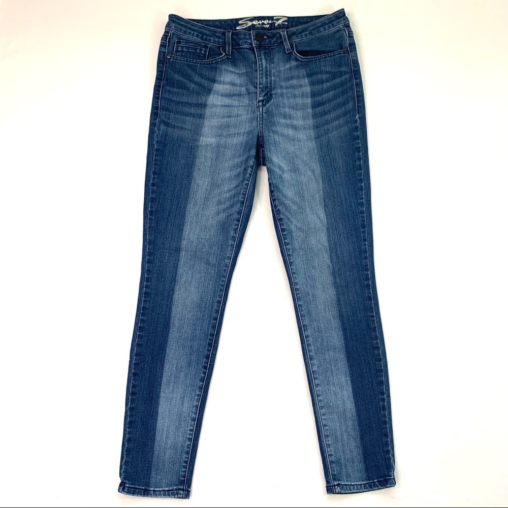 Seven7 Mid Rise Skinny Jeans | Washed Two Tone - Picture 2 of 8